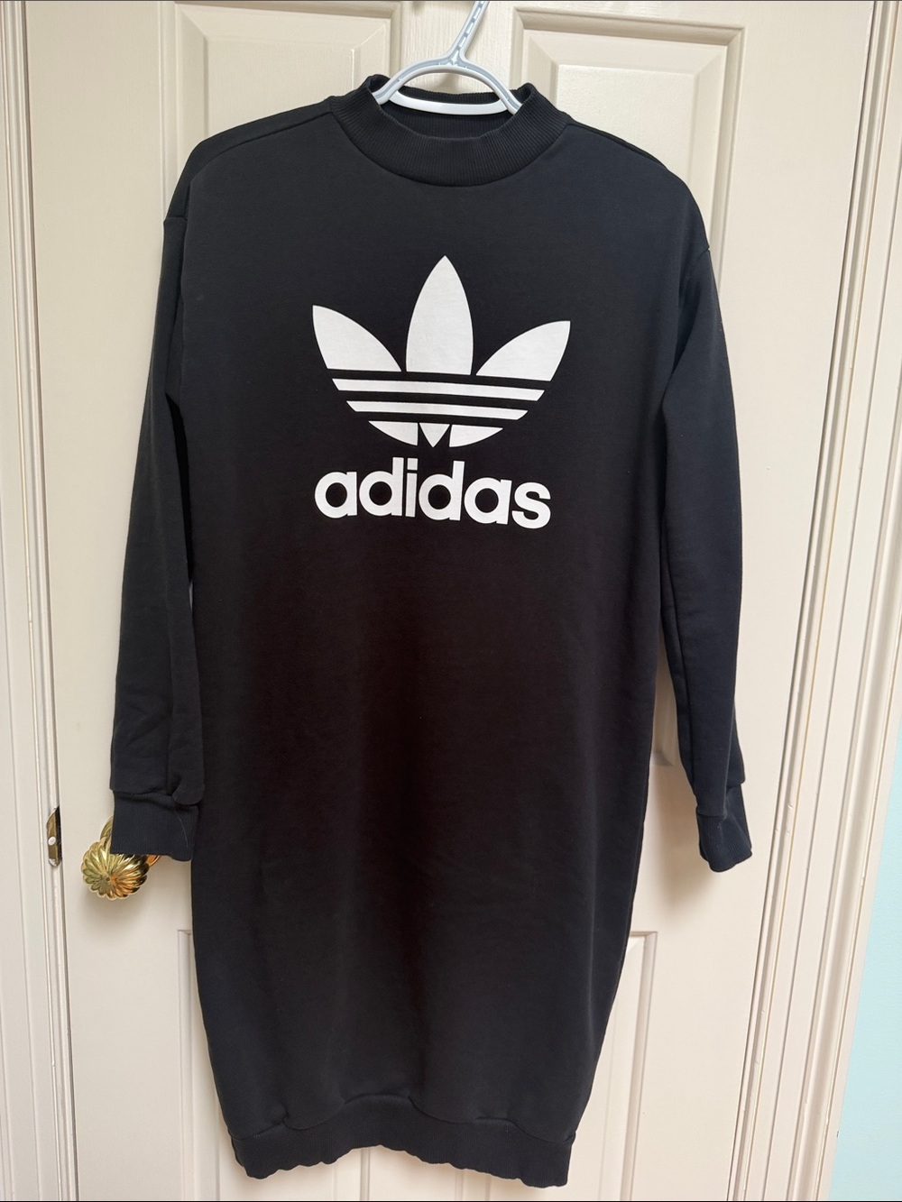 Adidas sz S Classic black white sporty sweatshirt dress - so soft - Picture 3 of 10